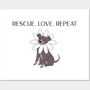 Rescue, Love, Repeat Dog Posters and Art